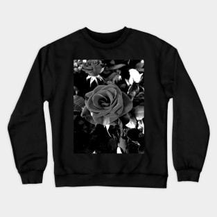 Roses Outside the Store in Black and White Crewneck Sweatshirt